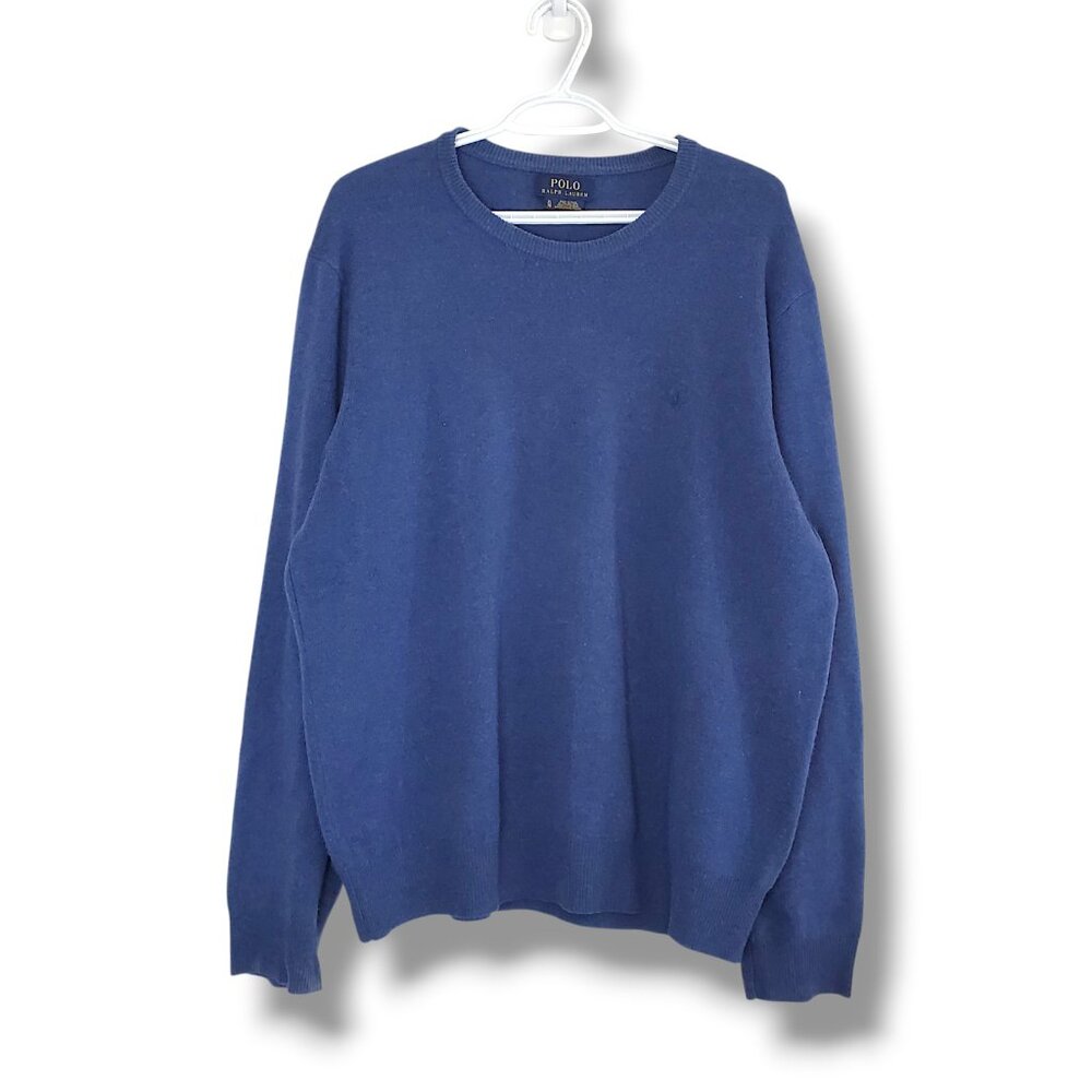 Polo Ralph Lauren Italian Yarn Light Knit Sweater Blue Size XL